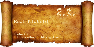 Redl Klotild névjegykártya
